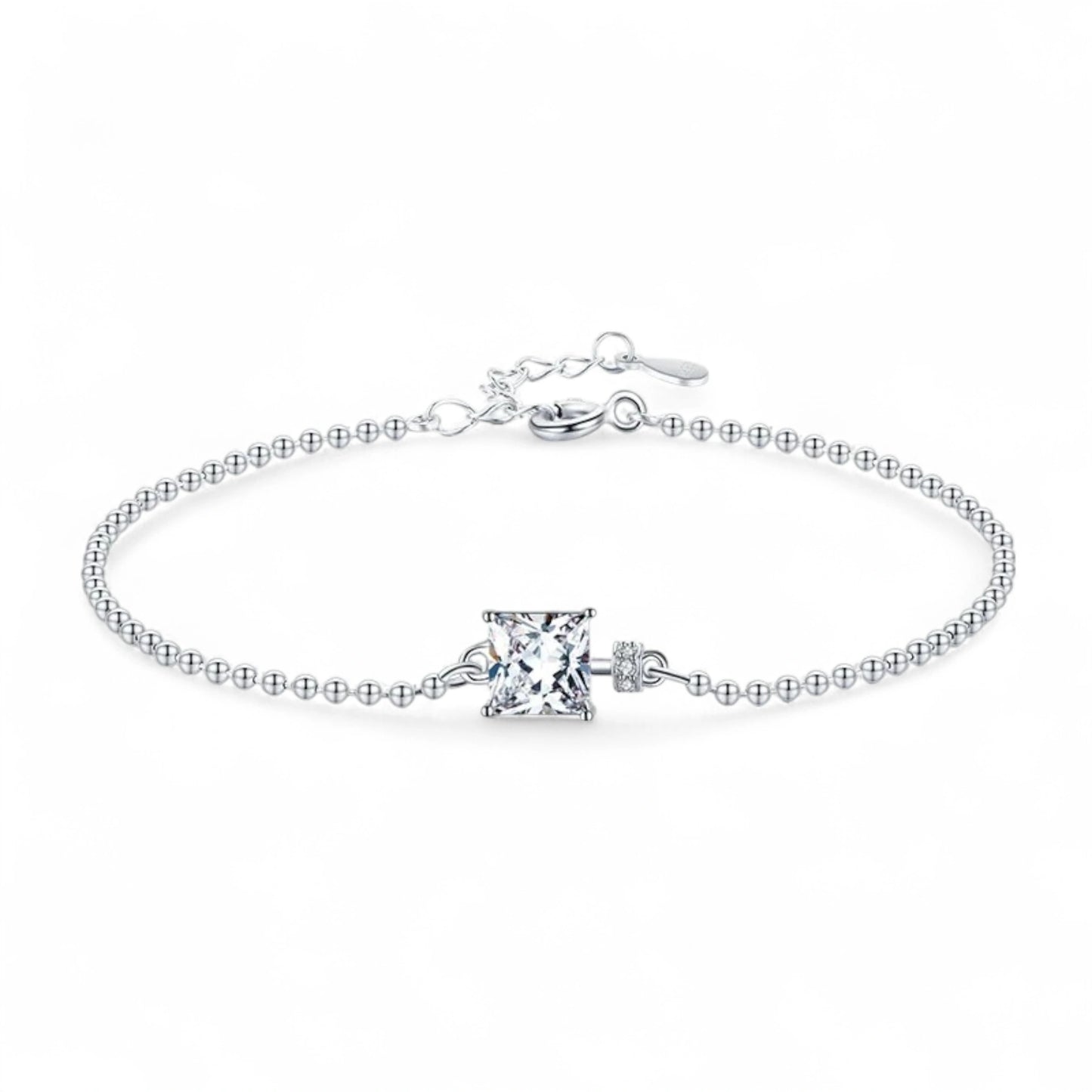 Tourmaline Square Beads Chain Bracelet