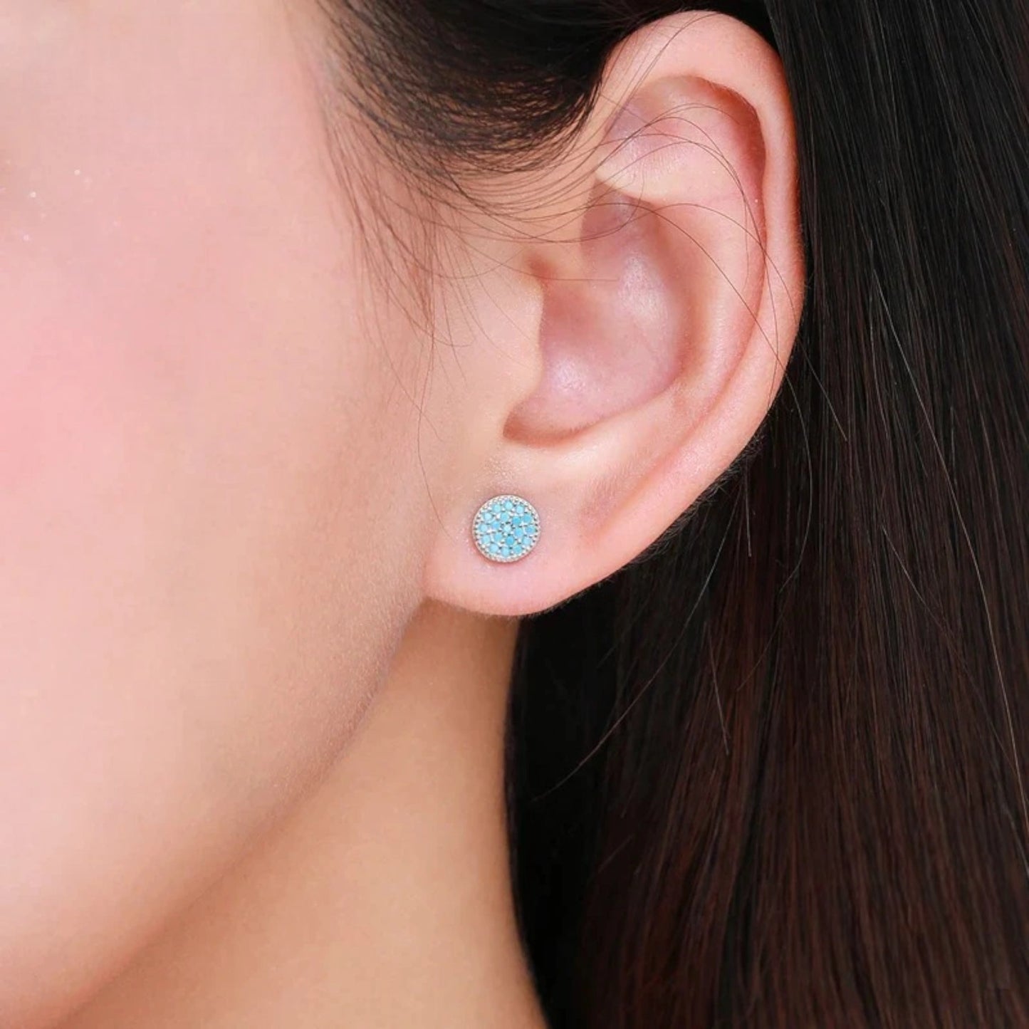 Turquoise Mosaic Studs Earrings