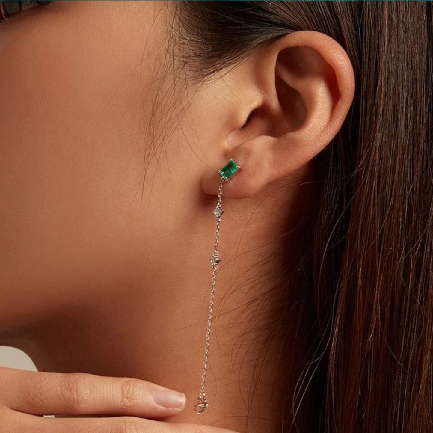 Turquoise Chain Stud Earrings