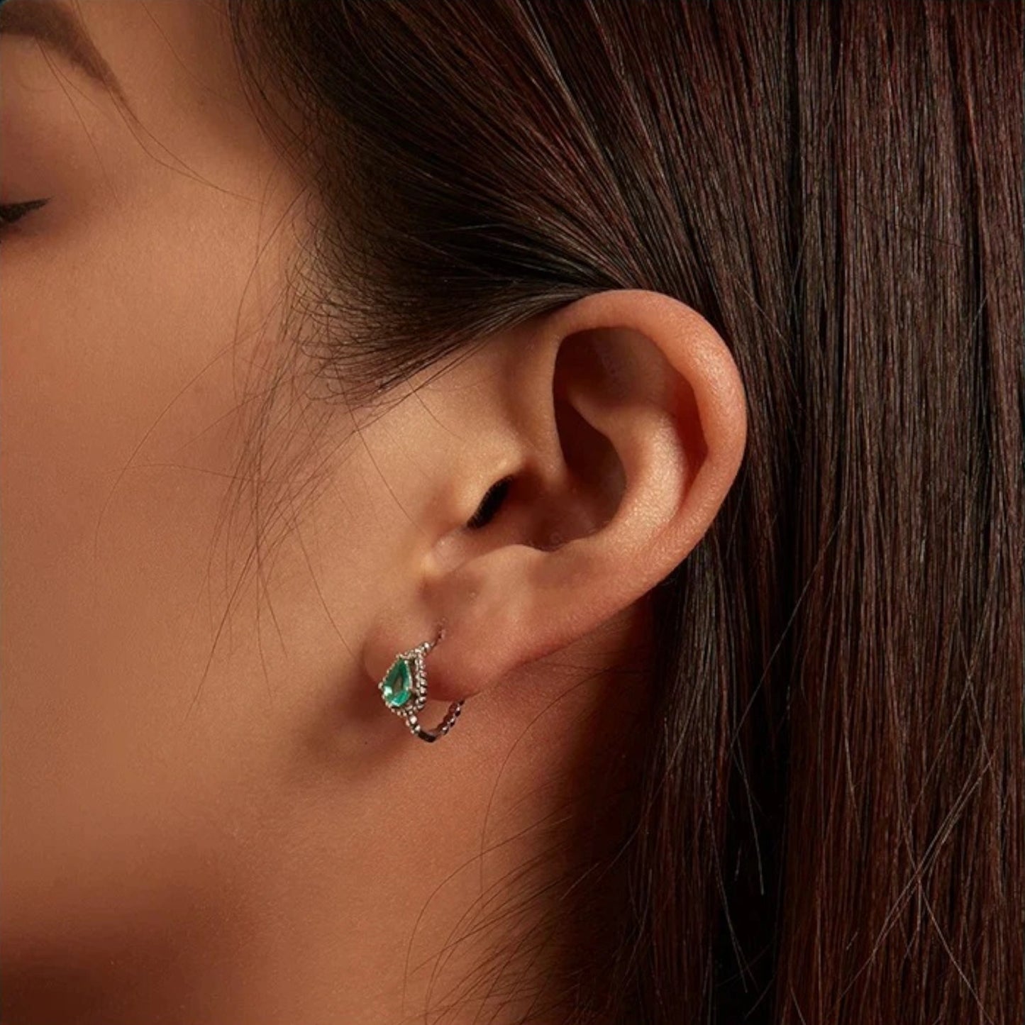 Turquoise Dewdrop Hoop Earrings