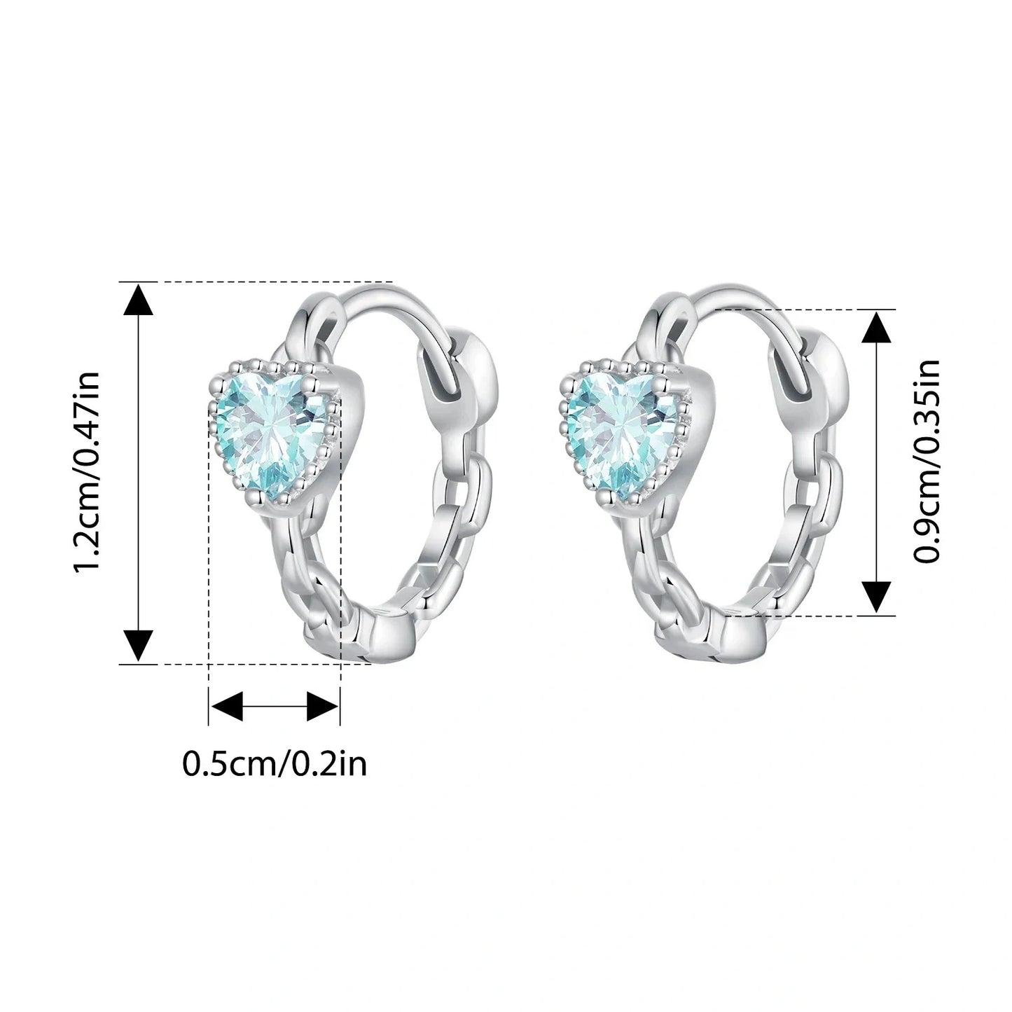 Aquamarine Chain Hoop Earrings