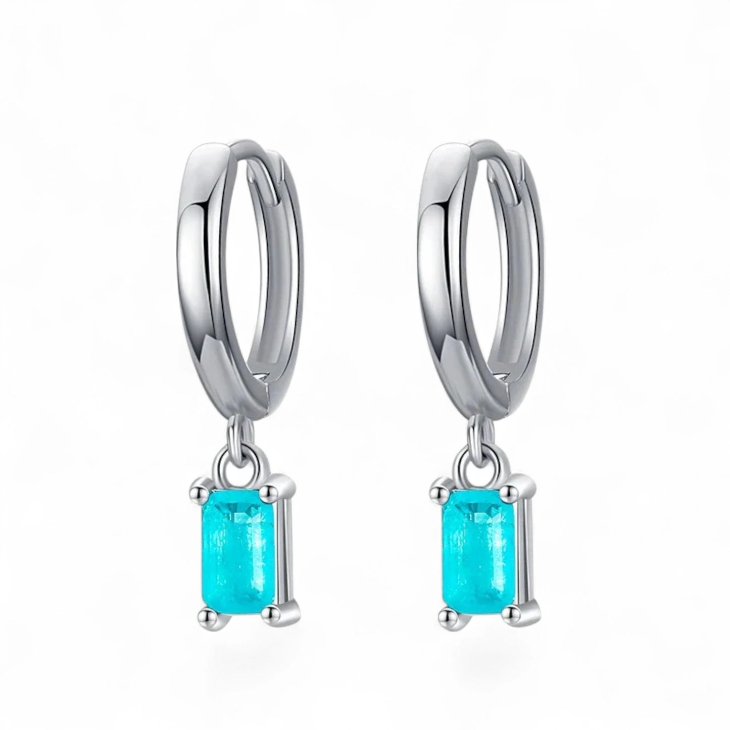 Paraiba Tourmaline Hoop Earrings