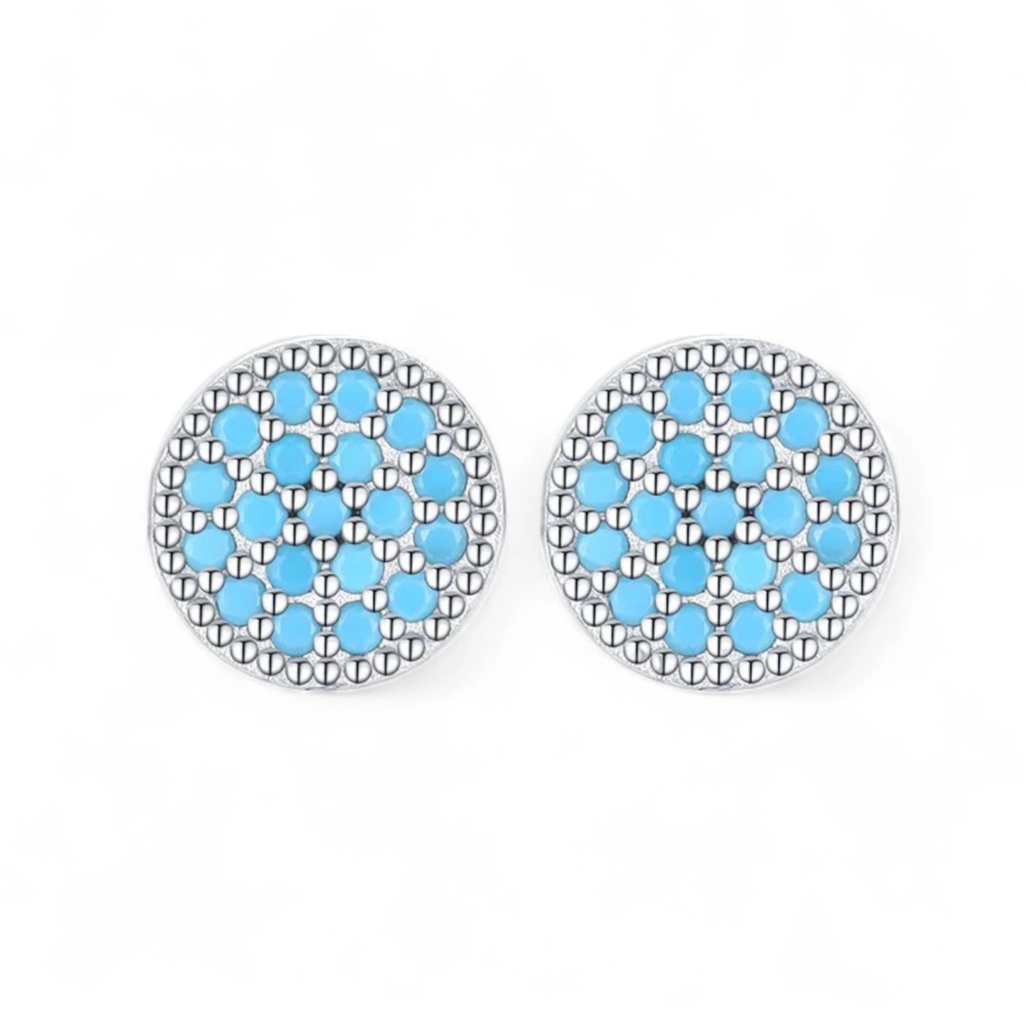 Turquoise Mosaic Studs Earrings