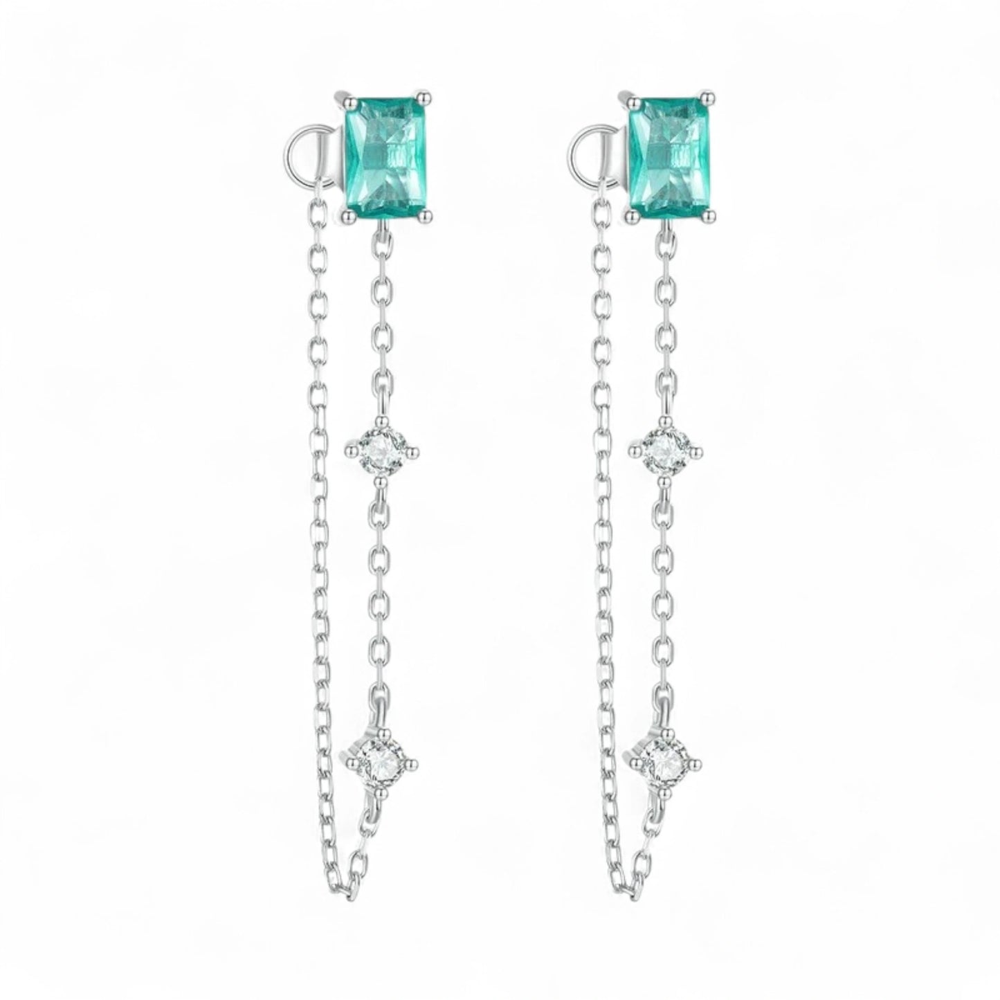 Turquoise Chain Stud Earrings