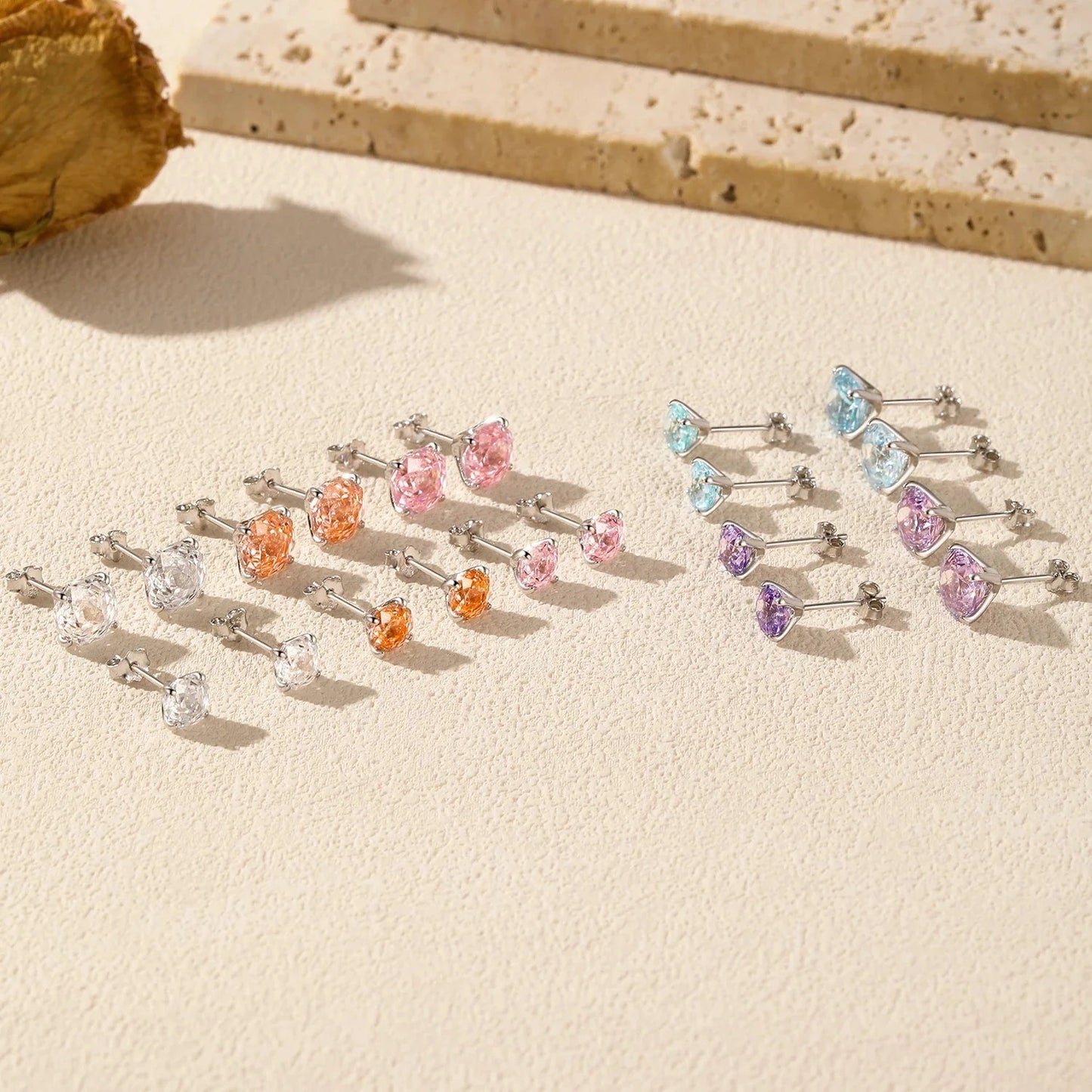 Brilliant Rose-Cut Stud Earrings