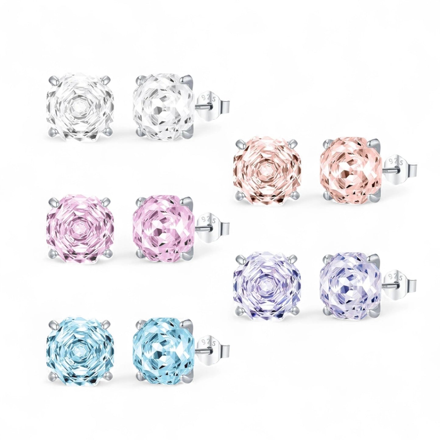 Brilliant Rose-Cut Stud Earrings
