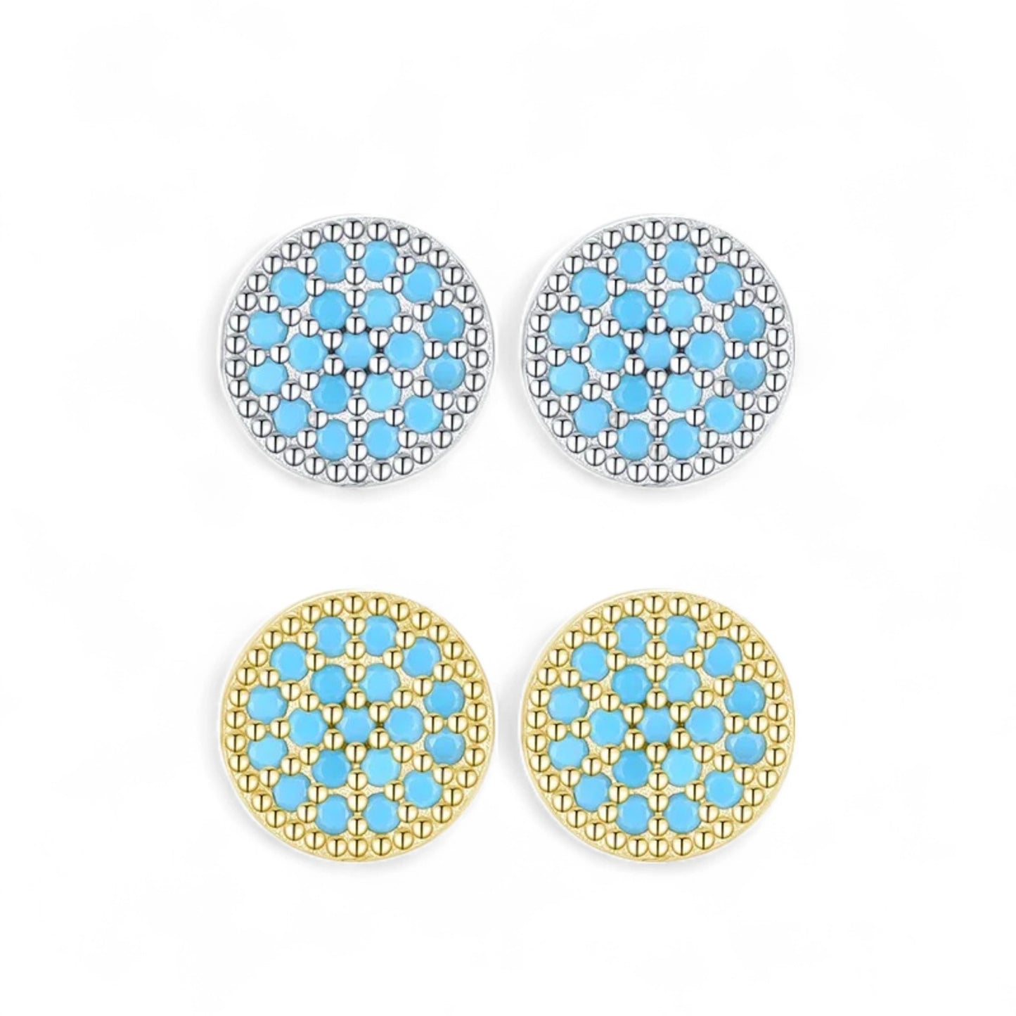 Turquoise Mosaic Studs Earrings