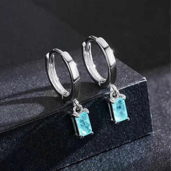 Paraiba Tourmaline Hoop Earrings
