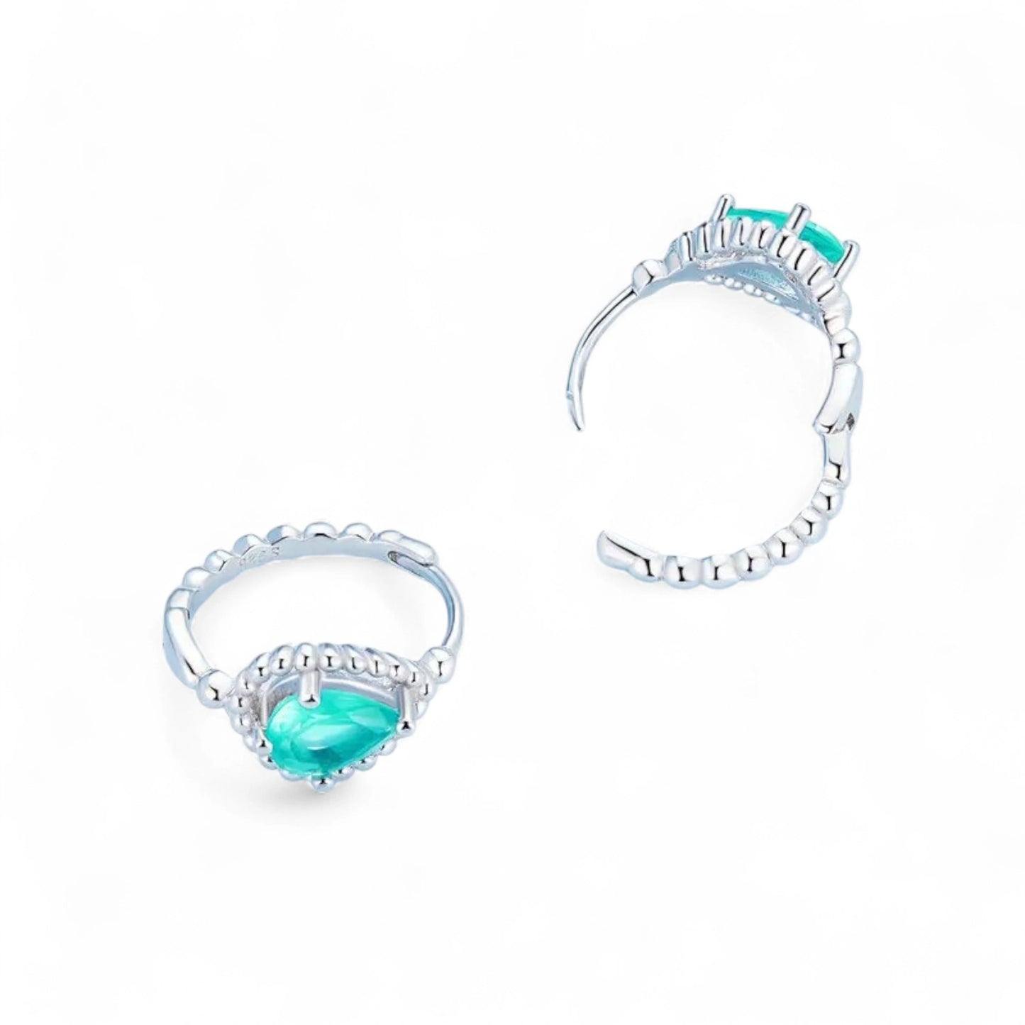 Turquoise Dewdrop Hoop Earrings