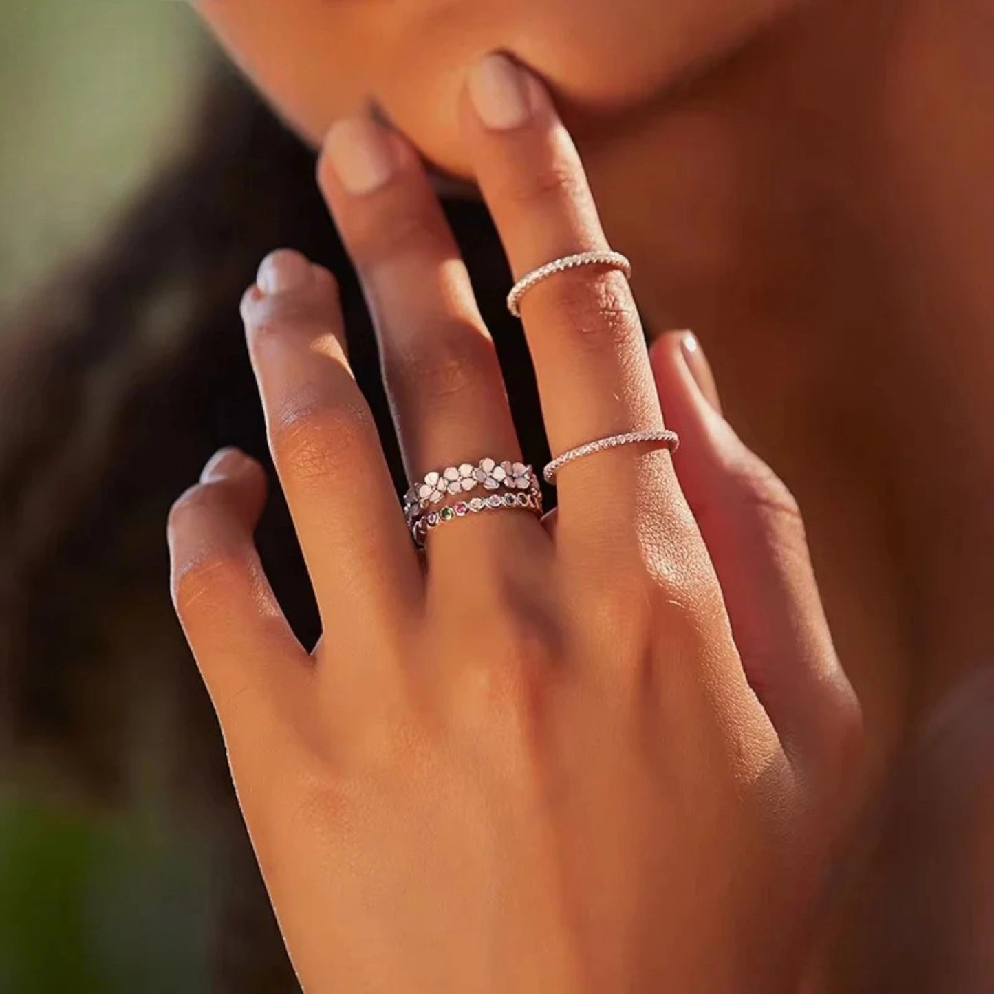 Enamel Bloom Flower Ring