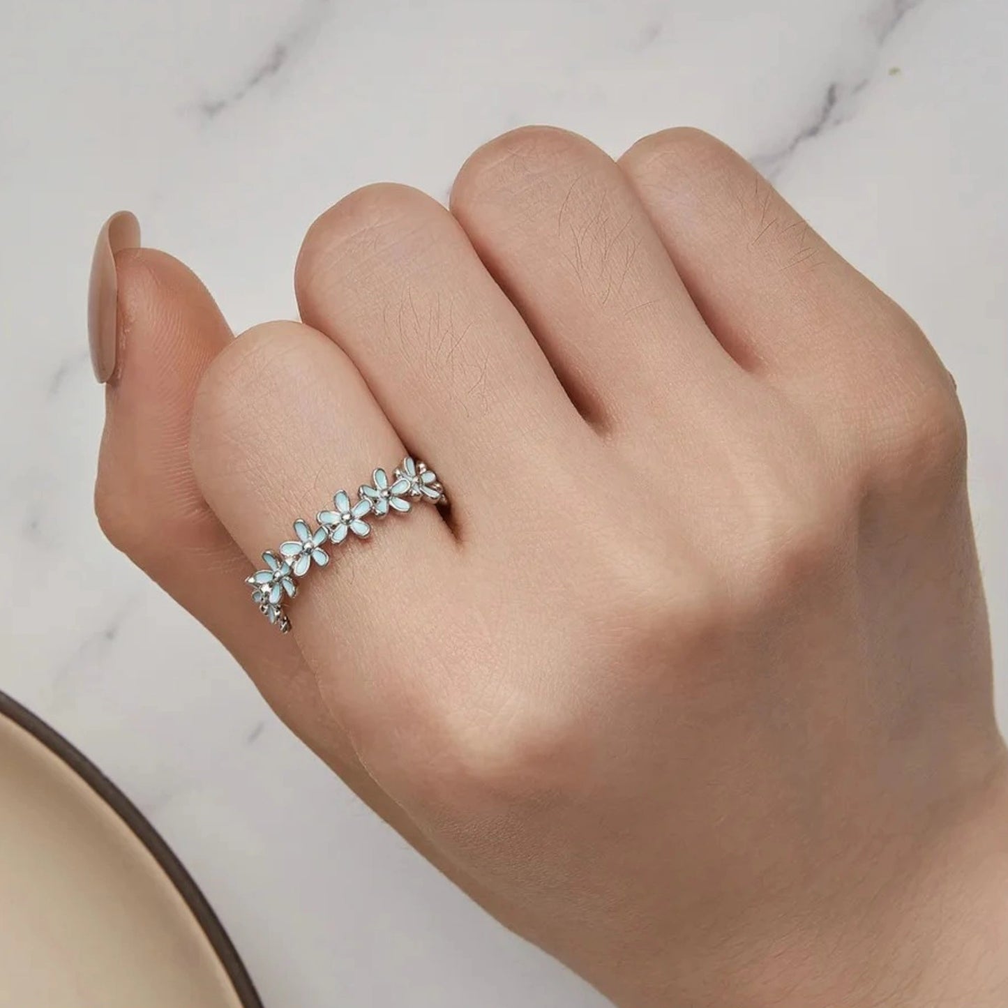 Enamel Bloom Flower Ring