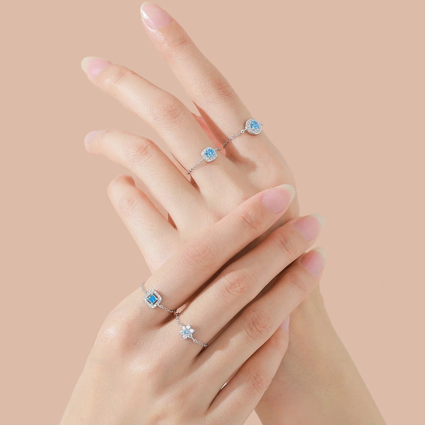 Blue Adjustable Chain Ring