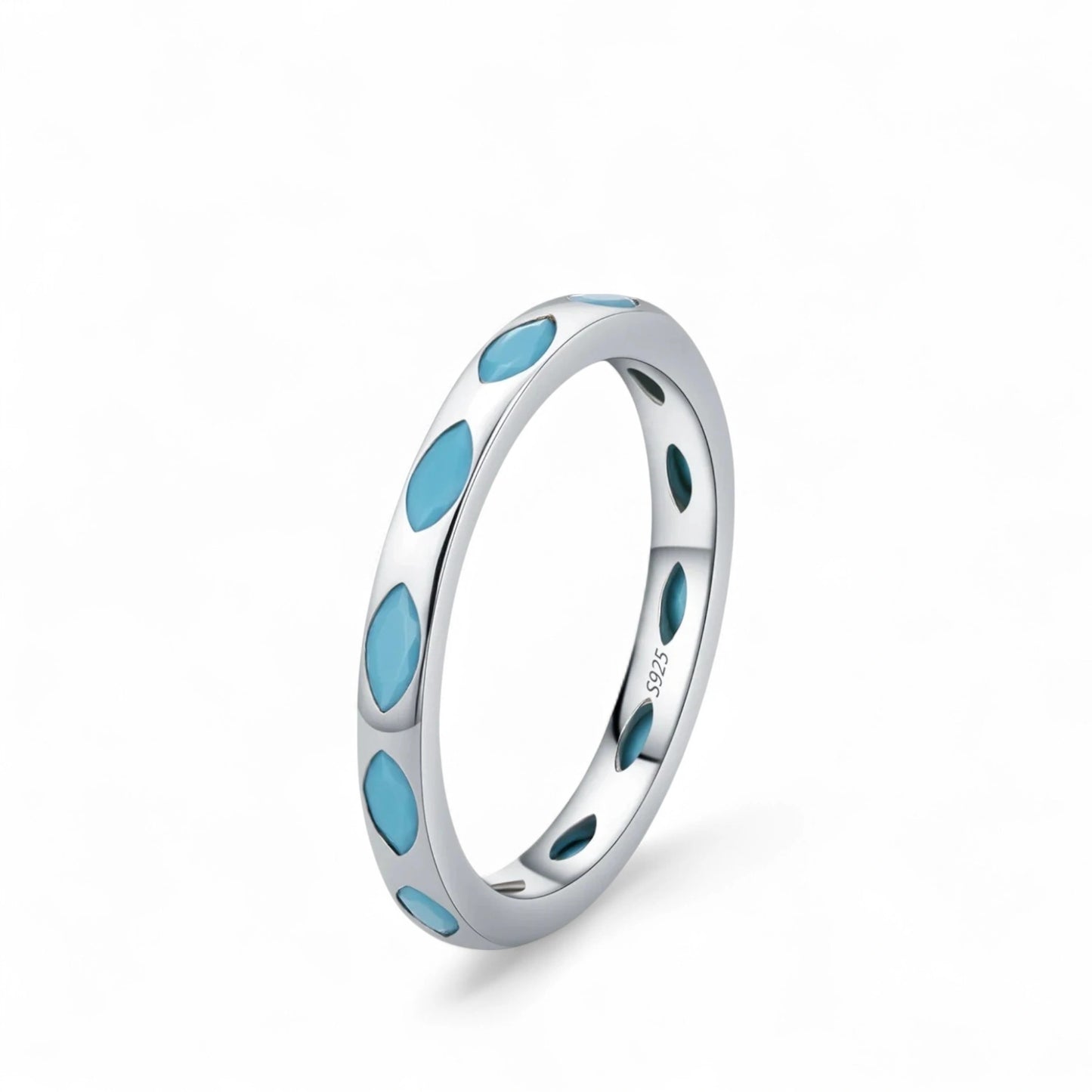 Turquoise Marquise Band Ring