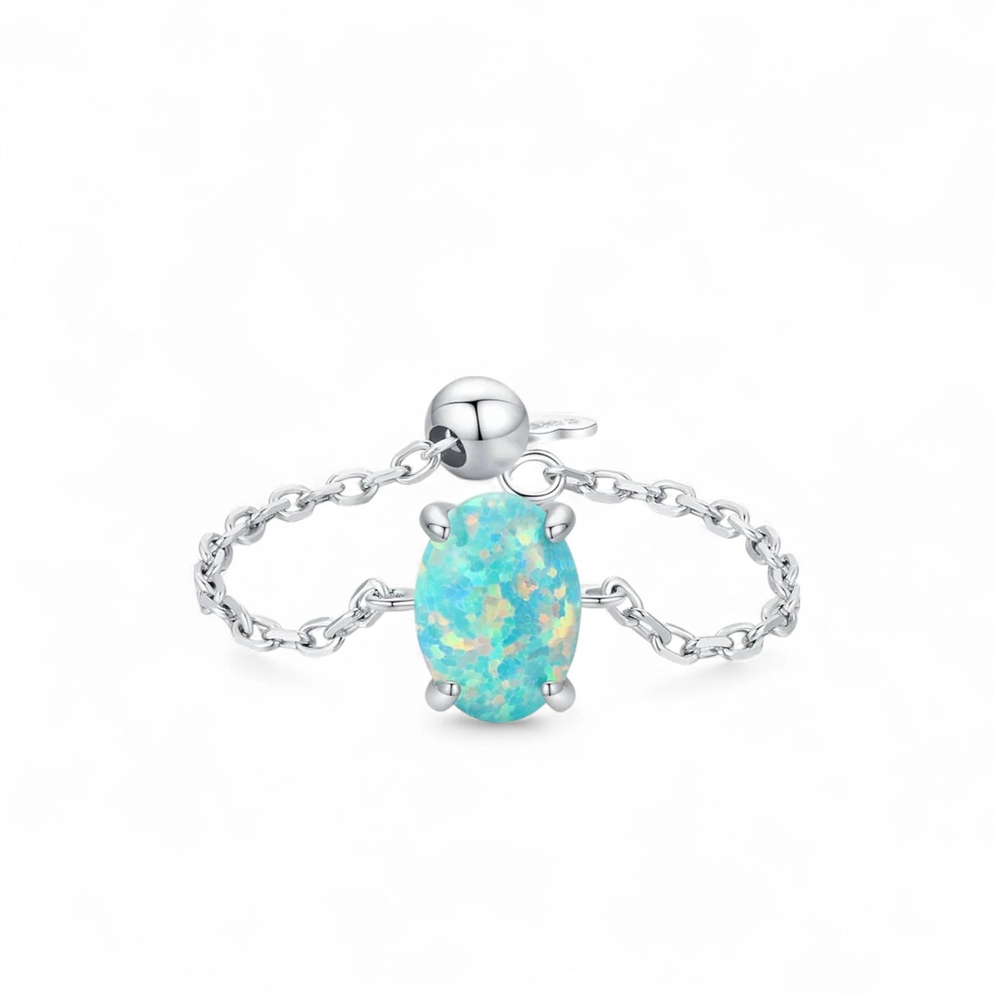 Dainty Opal Adjustable Chain Ring