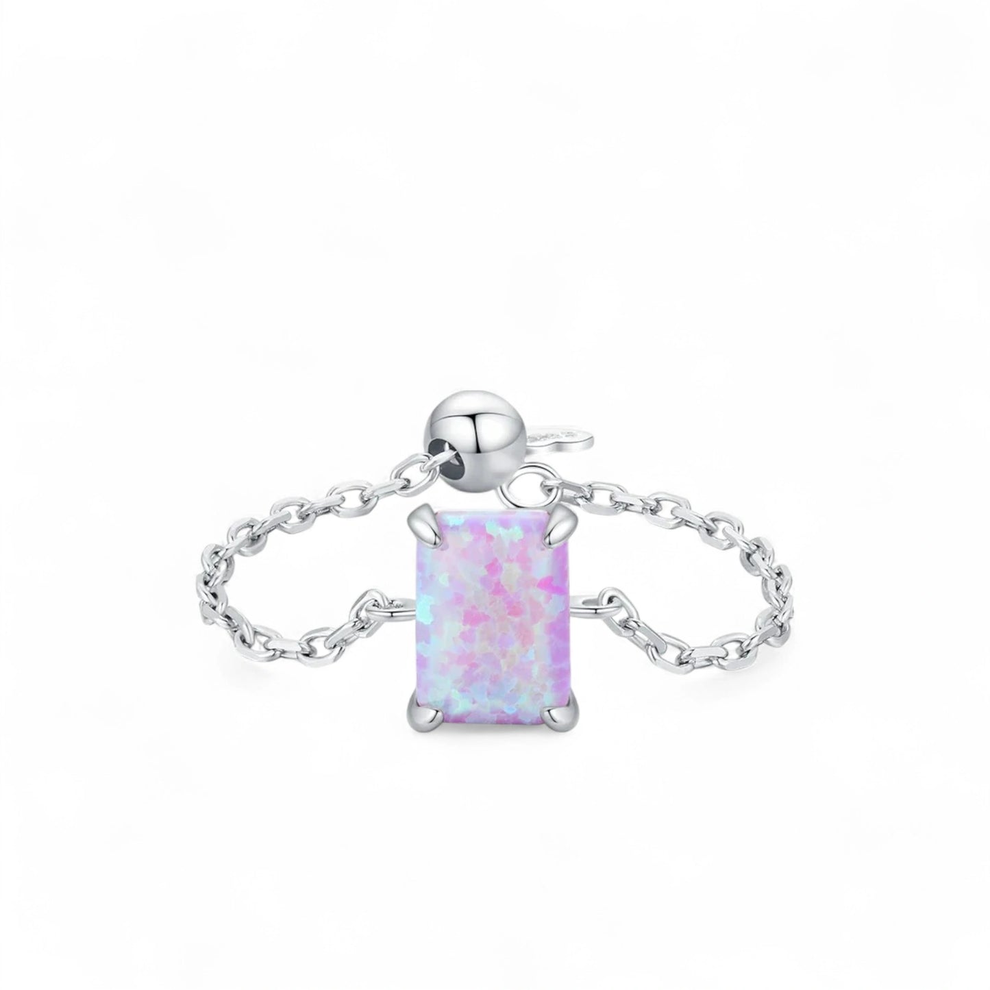 Dainty Opal Adjustable Chain Ring