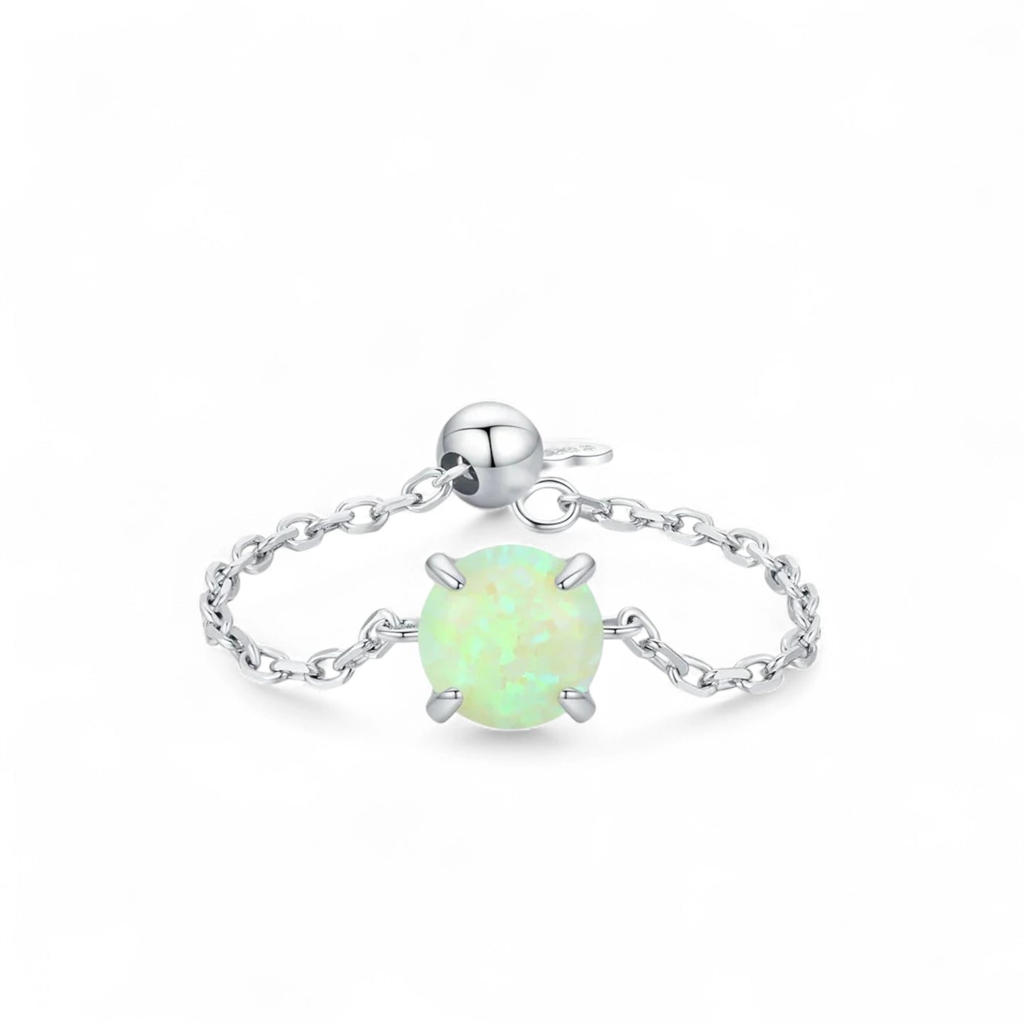 Dainty Opal Adjustable Chain Ring