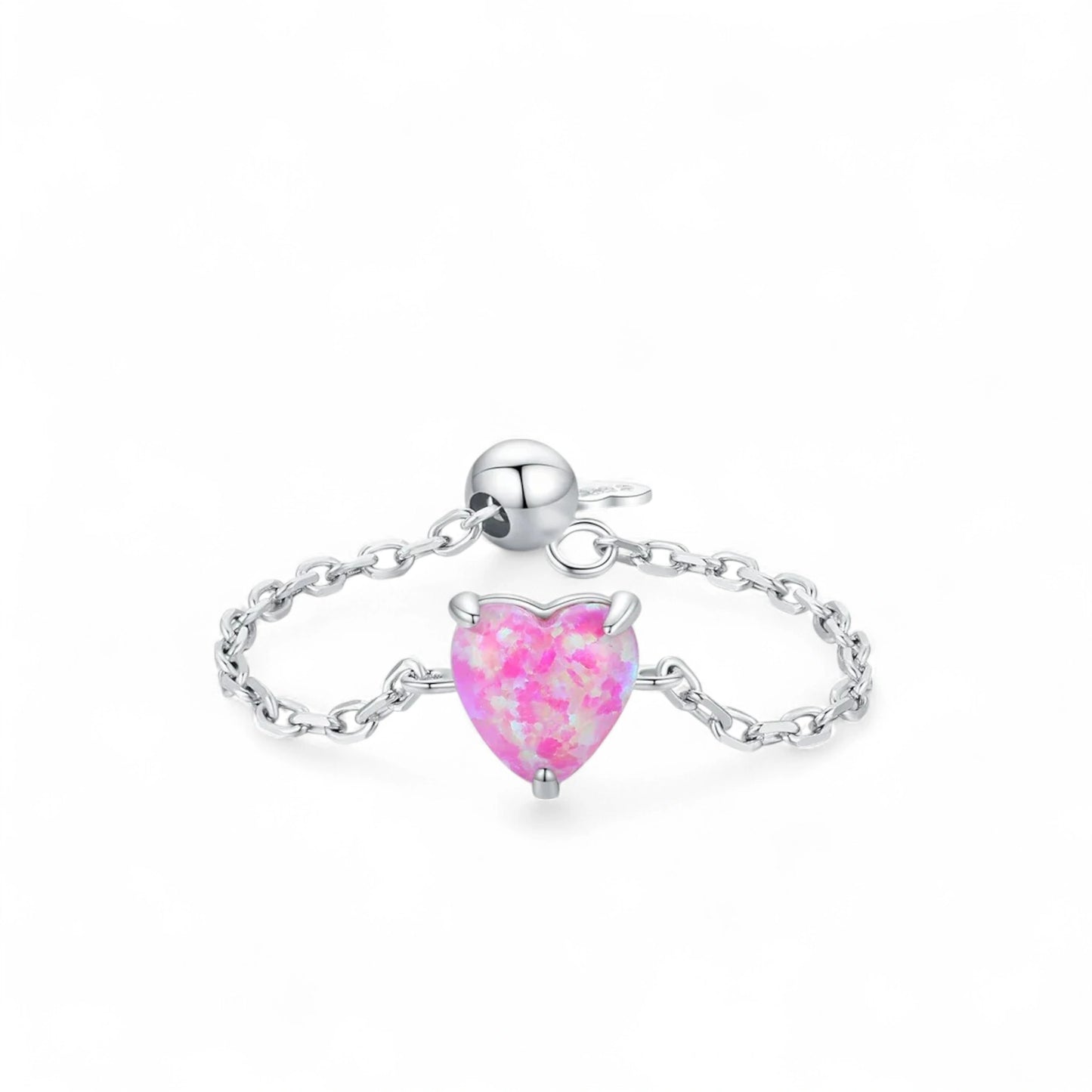 Dainty Opal Adjustable Chain Ring