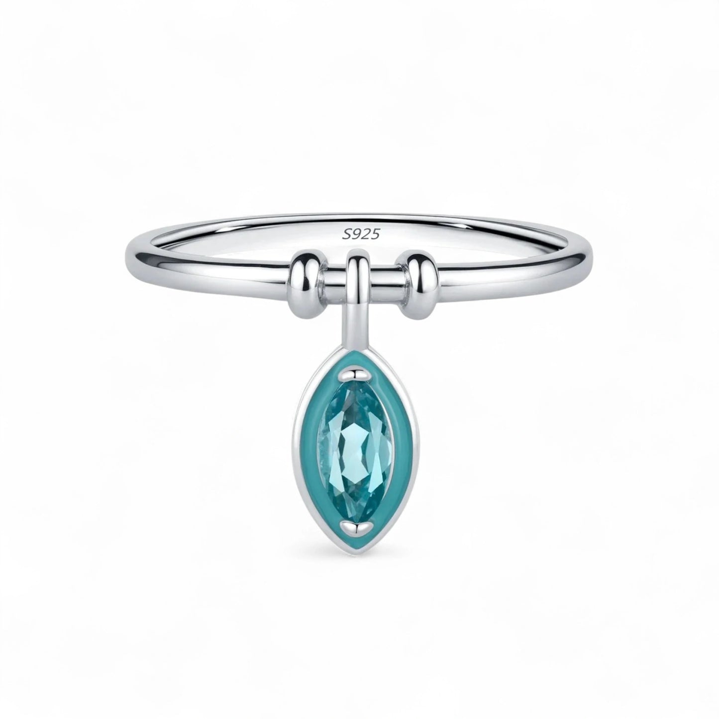 Blue Marquise Dangle Ring