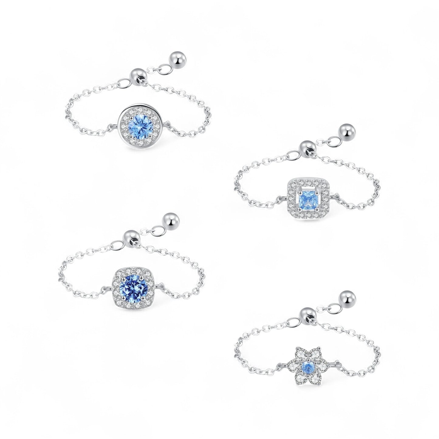 Blue Adjustable Chain Ring