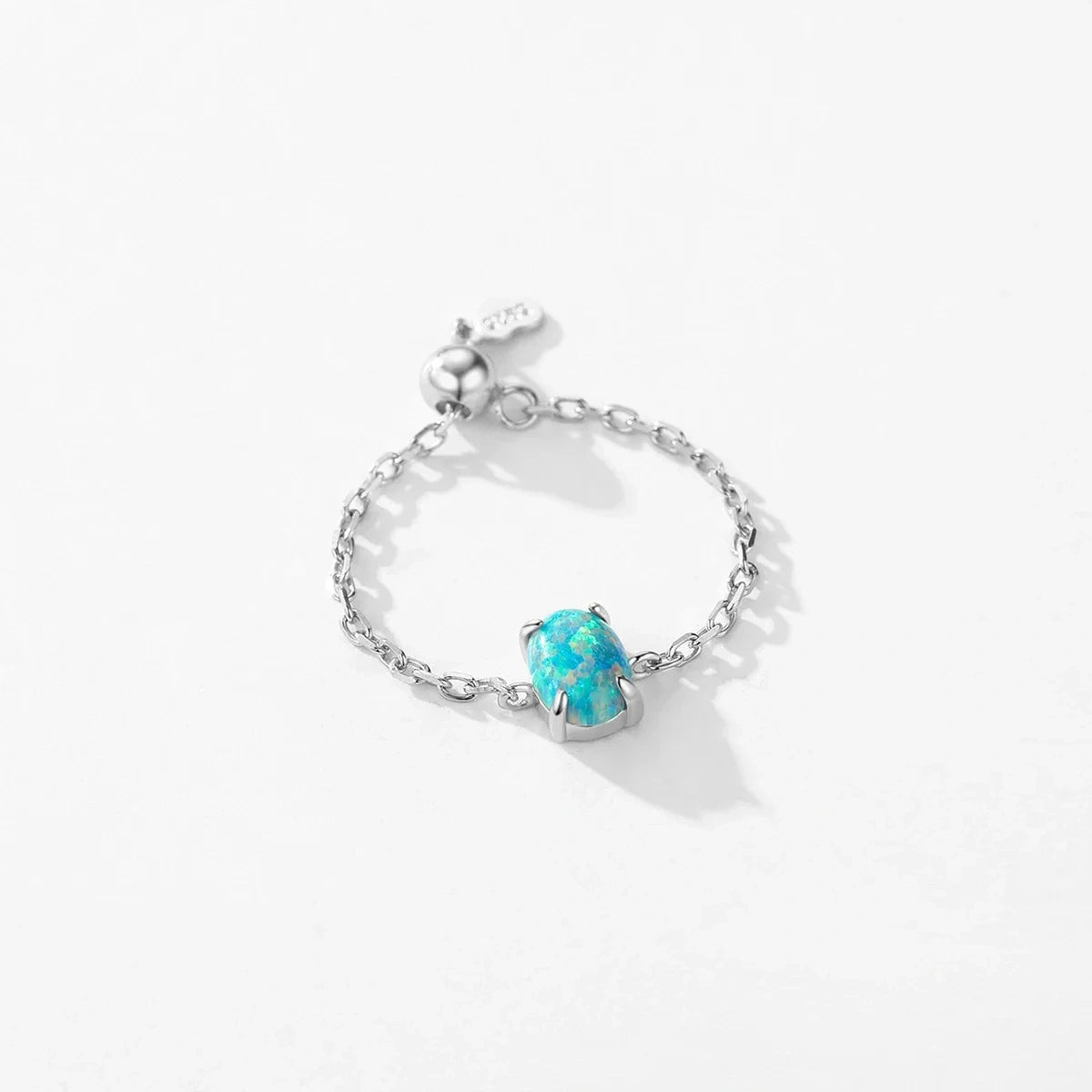 Dainty Opal Adjustable Chain Ring