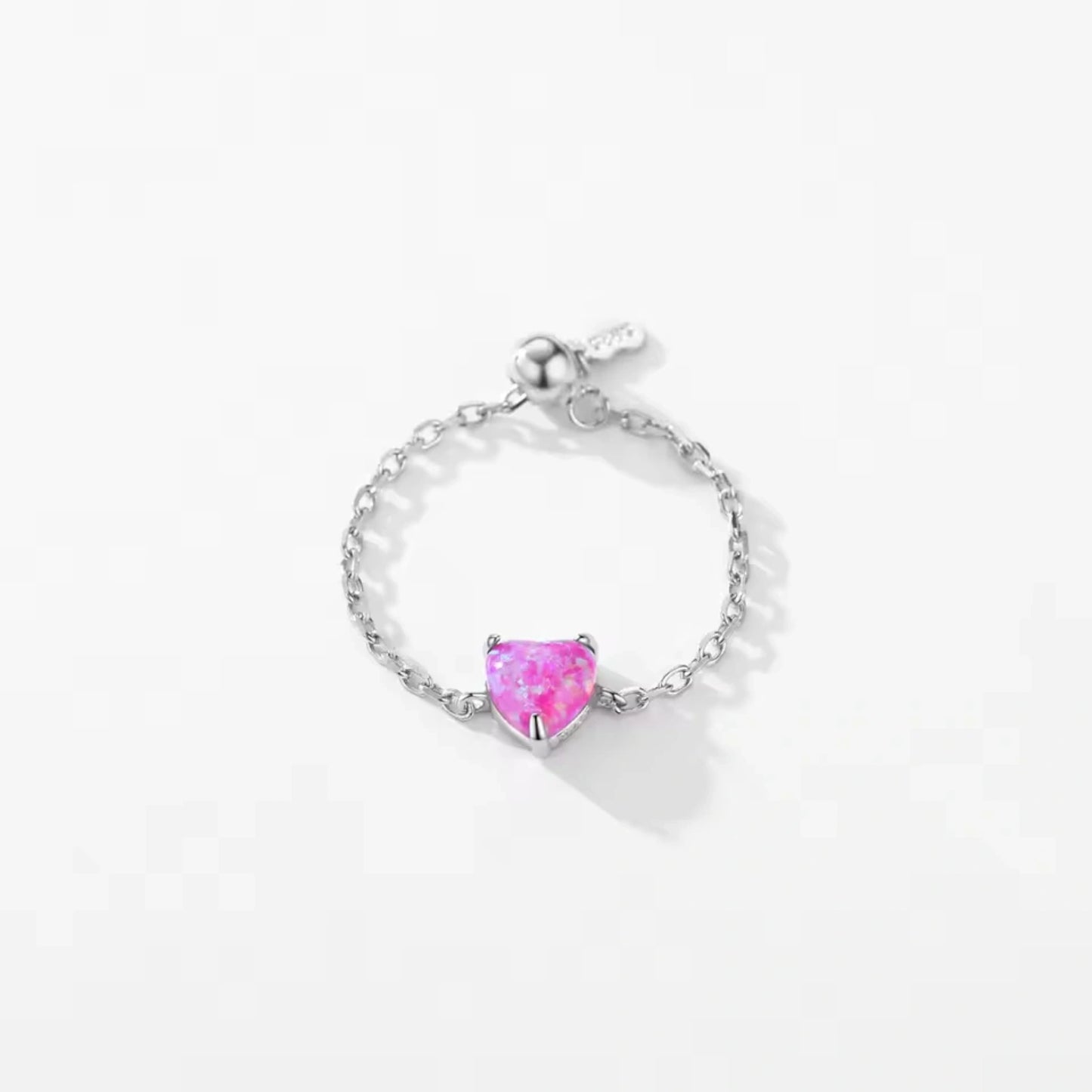 Dainty Opal Adjustable Chain Ring