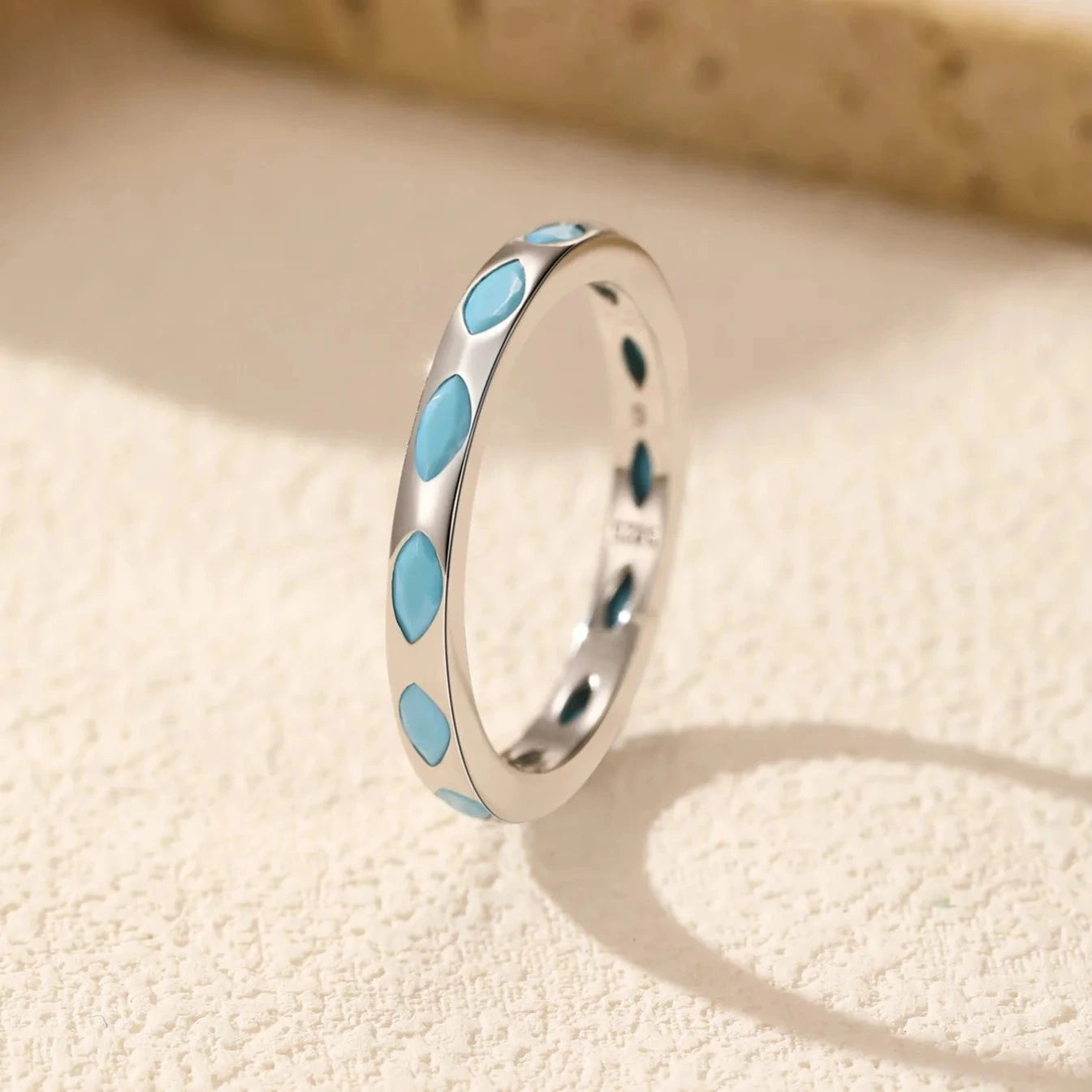 Turquoise Marquise Band Ring