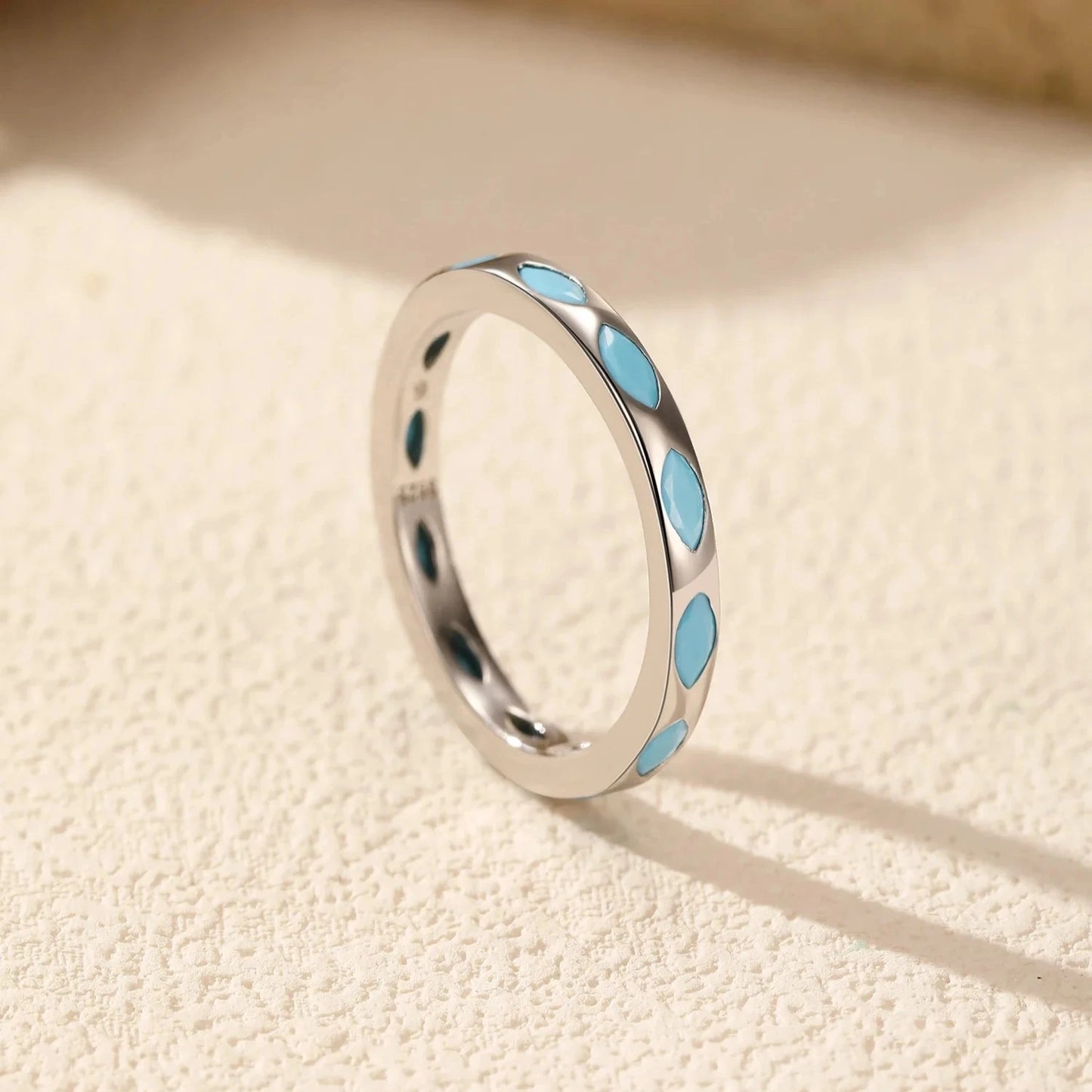 Turquoise Marquise Band Ring