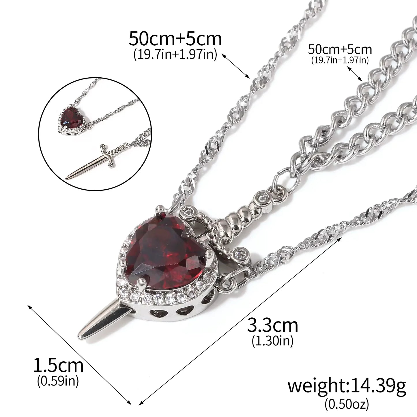 Heart & Sword Necklace