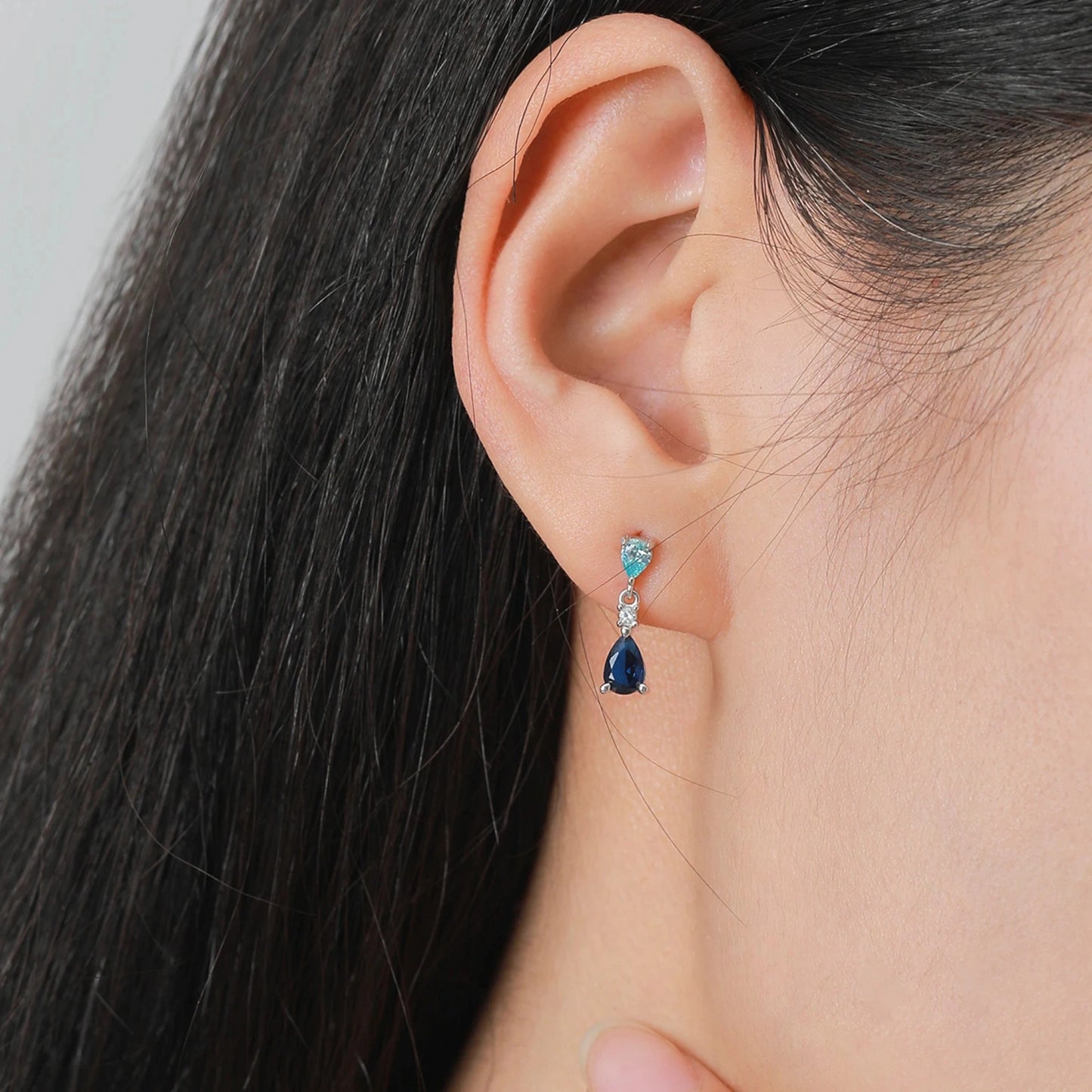 Dual Stone Teardrop Jewellery Set