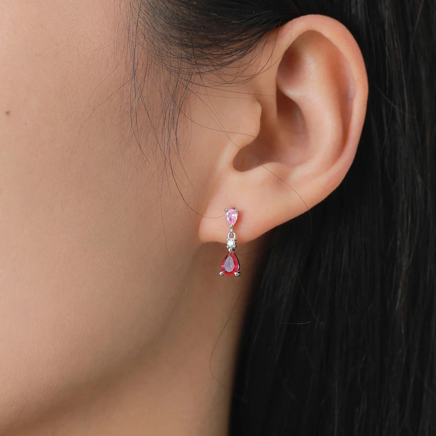 Dual Stone Teardrop Jewellery Set