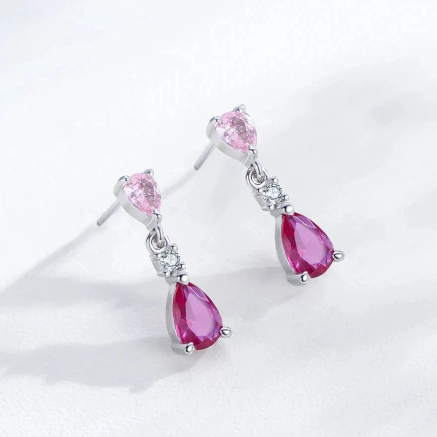 Dual Stone Teardrop Jewellery Set