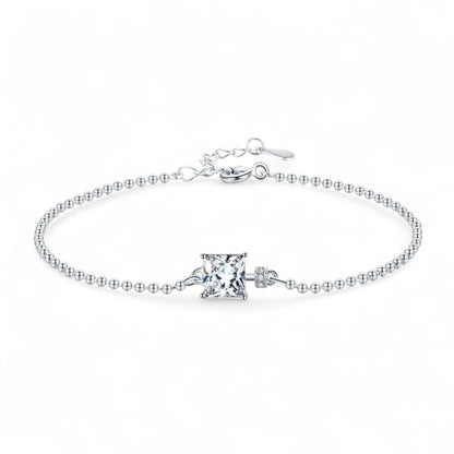 Tourmaline Square Beads Chain Bracelet