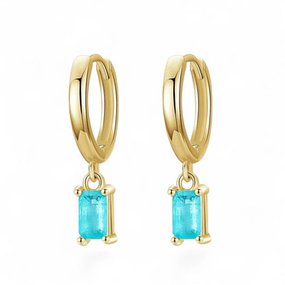 Paraiba Tourmaline Hoop Earrings