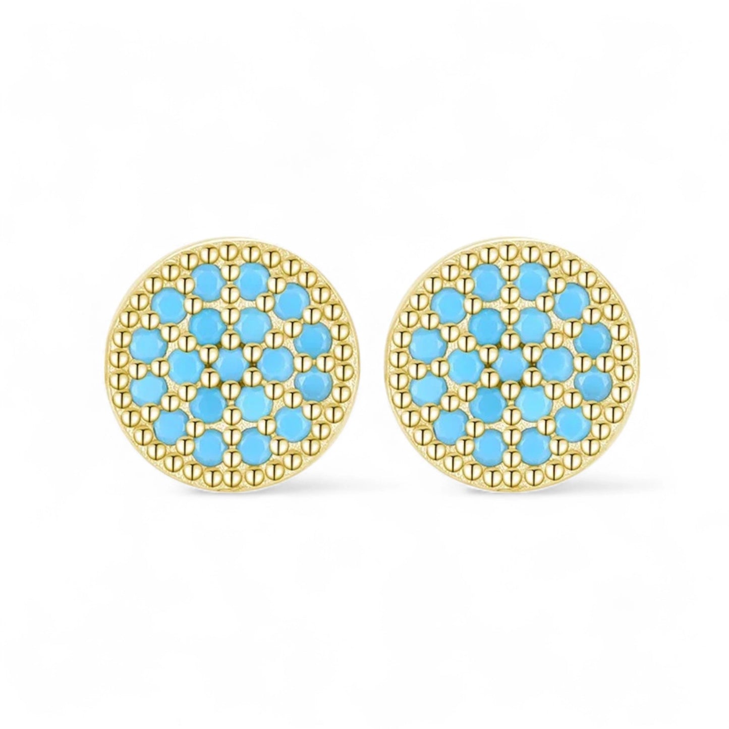 Turquoise Mosaic Studs Earrings