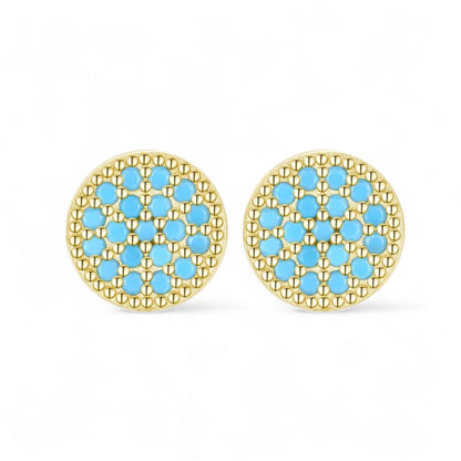 Turquoise Mosaic Studs Earrings