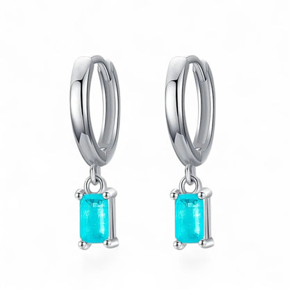 Paraiba Tourmaline Hoop Earrings