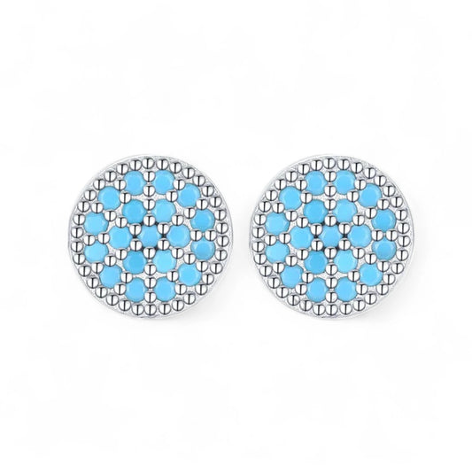 Turquoise Mosaic Studs Earrings