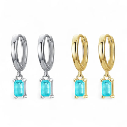 Paraiba Tourmaline Hoop Earrings