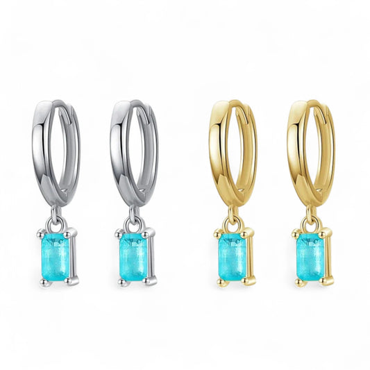 Paraiba Tourmaline Hoop Earrings