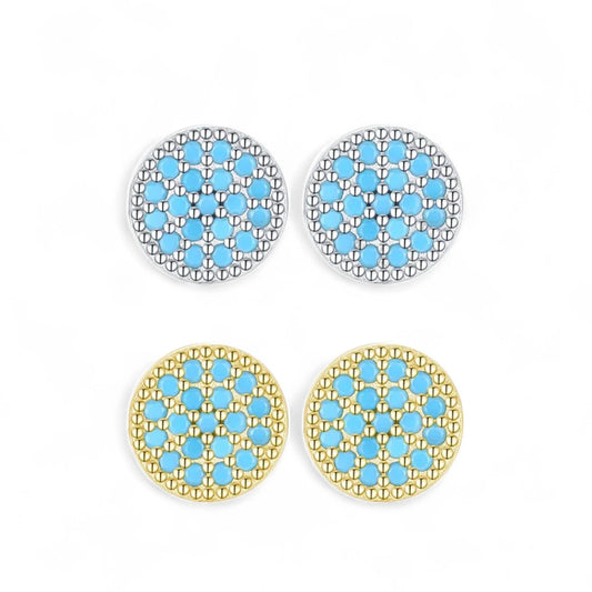 Turquoise Mosaic Studs Earrings