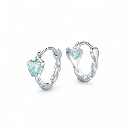 Aquamarine Chain Hoop Earrings