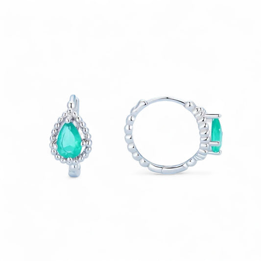 Turquoise Dewdrop Hoop Earrings