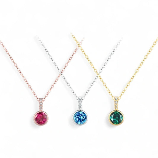 Solitaire Gemstone Pendant Necklace