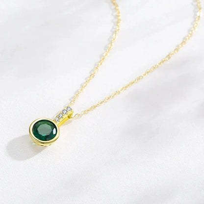 Solitaire Gemstone Pendant Necklace