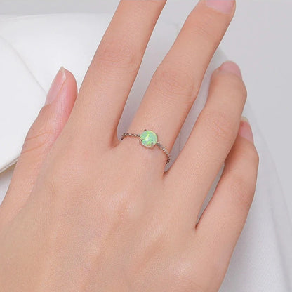 Dainty Opal Adjustable Chain Ring