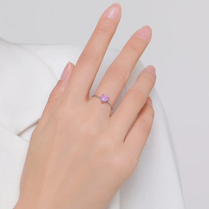 Dainty Opal Adjustable Chain Ring