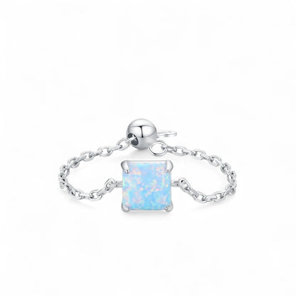 Dainty Opal Adjustable Chain Ring