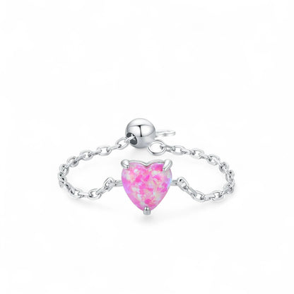 Dainty Opal Adjustable Chain Ring
