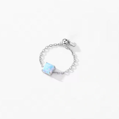 Dainty Opal Adjustable Chain Ring