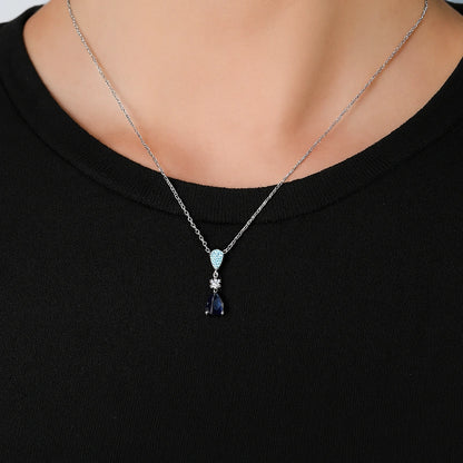 Dual Stone Teardrop Jewellery Set